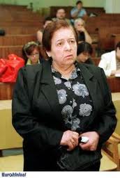 Η Μ. Σαμπανιώτη, κατά τη διάρκεια της δίκης της στο Κακουργιοδικείου Αθήνας.